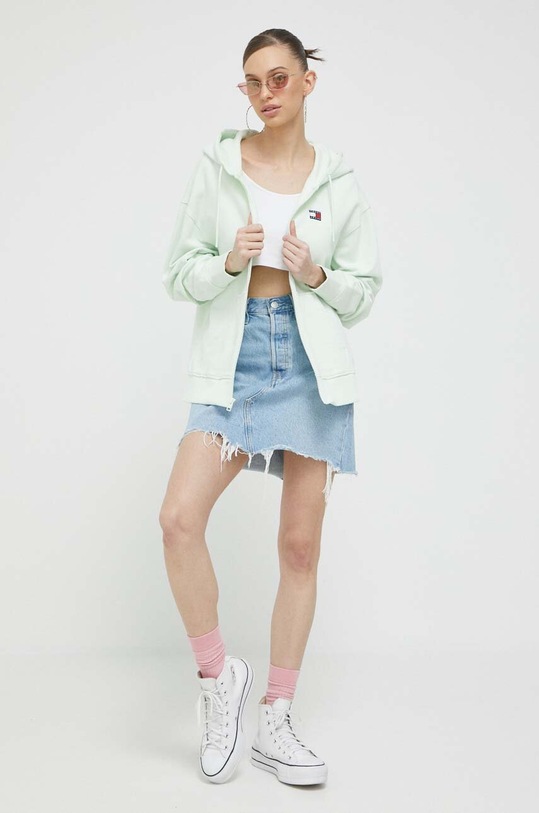 Tommy Jeans bluza bawełniana DW0DW15748.PPYX zielony SS23