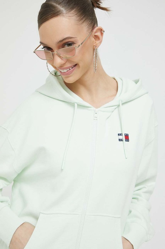 Tommy Jeans bluza bawełniana zielony DW0DW15748.PPYX