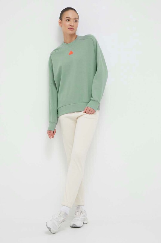 adidas bluza bawełniana IC0269 zielony SS23