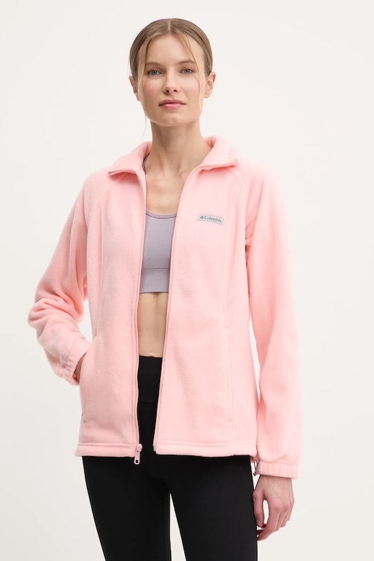 Športová mikina Columbia Benton Springs bez kapucne oranžová 1372111