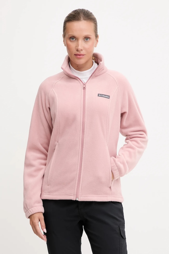 Sportovní mikina Columbia Benton Springs bez kapuce růžová 1372111