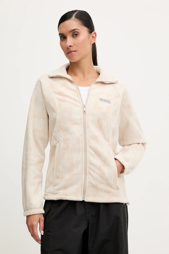 Sportovní mikina Columbia Benton Springs bez kapuce béžová 2021771