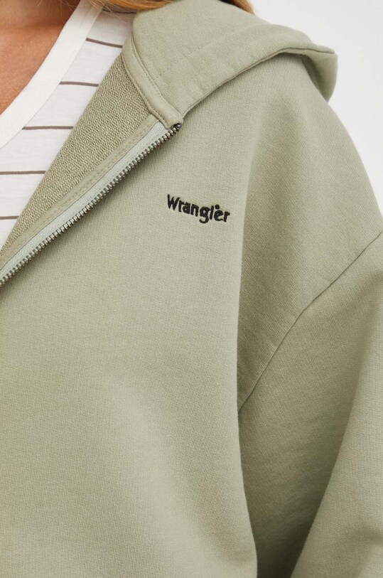 Bombažen pulover Wrangler W6T0I4G15 zelena
