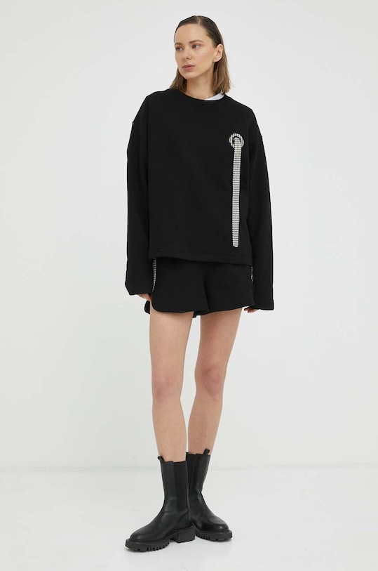 MMC STUDIO hanorac de bumbac uni negru LUNA.BASIC