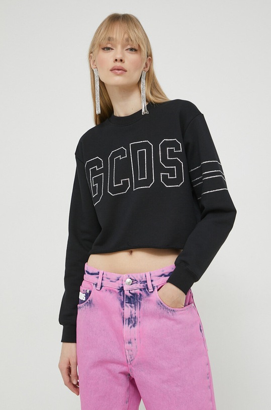 GCDS felpa in cotone senza nero SS23W110107