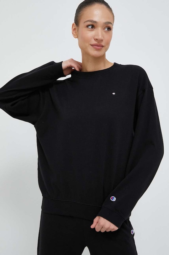 Champion hanorac de bumbac uni negru 116254