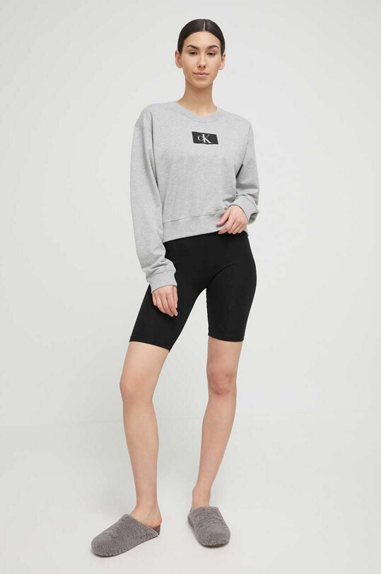 Хлопковая кофта лаунж Calvin Klein Underwear 000QS6942E.PPYX серый AW23