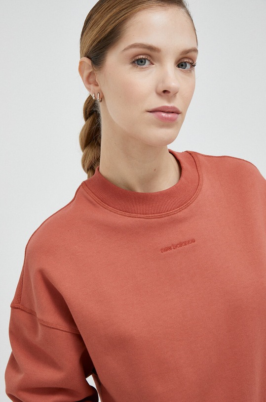 Pamučna dukserica New Balance crvena WT23555MHY