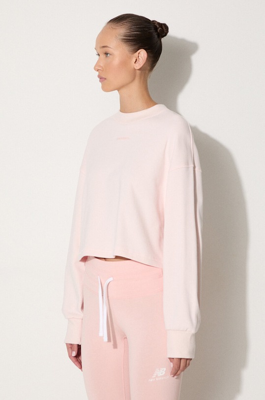 New Balance bluza bawełniana różowy WT23555WAN
