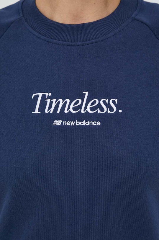 Памучен суичър New Balance WT31557NNY тъмносин