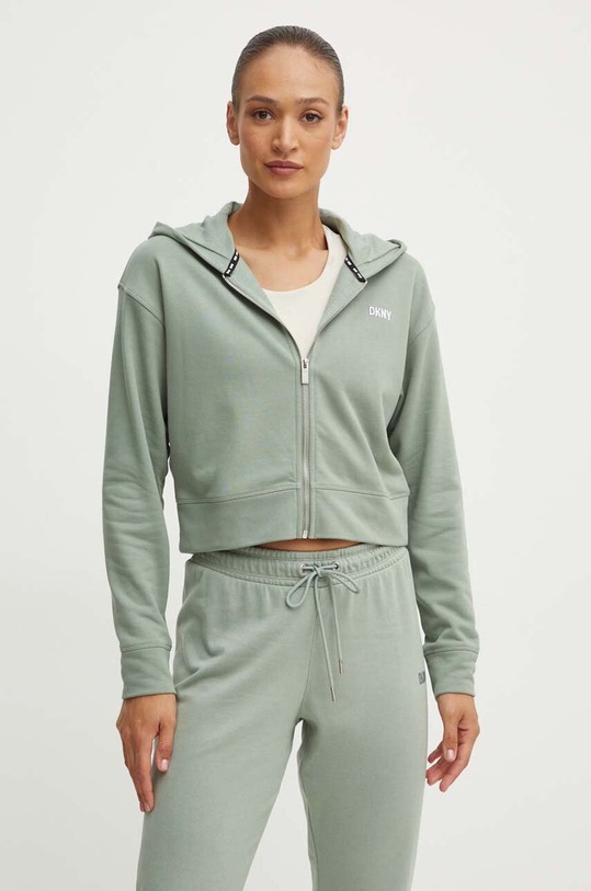 Dkny bluza z kapturem zielony DP3J9279
