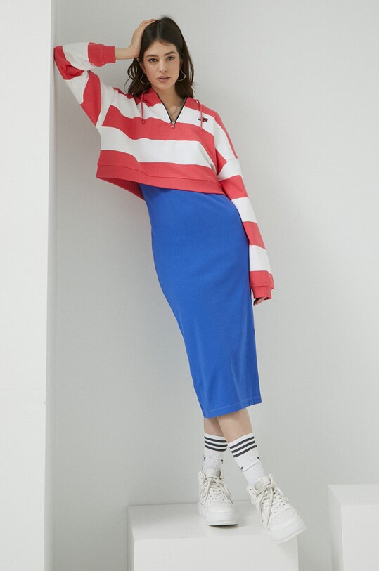 Βαμβακερή μπλούζα Tommy Jeans DW0DW16290.PPYX ροζ SS23
