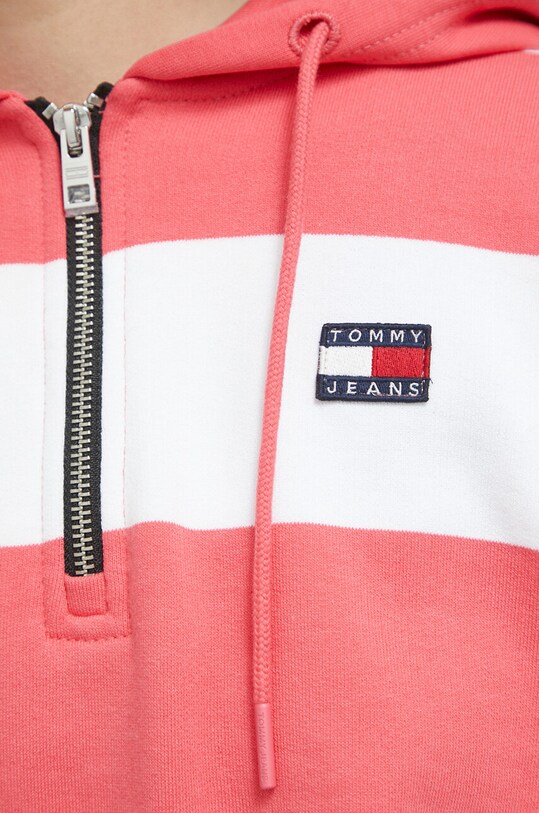 Βαμβακερή μπλούζα Tommy Jeans DW0DW16290.PPYX ροζ