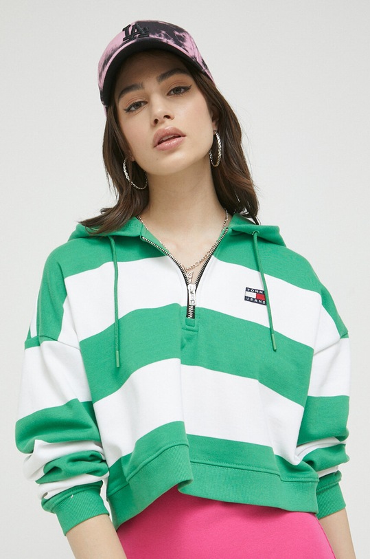 Îmbrăcăminte Tommy Jeans hanorac de bumbac DW0DW16290.PPYX verde