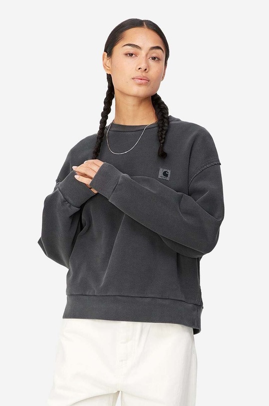 Carhartt WIP cotton sweatshirt Carhartt WIP W' Tacoma Sweat I031384 BLACK plain black I031384