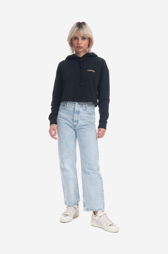 Napapijri hanorac de bumbac Napapijri B-Cenepa Crop H NA4GXR 041 NA4GXR.041 negru SS23