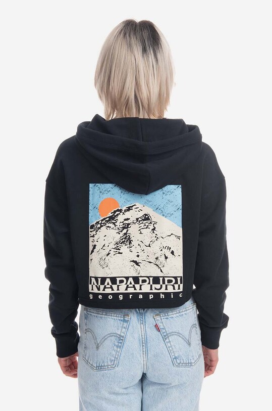 Odzież Napapijri bluza bawełniana B-Cenepa Crop NA4GXR.041 czarny