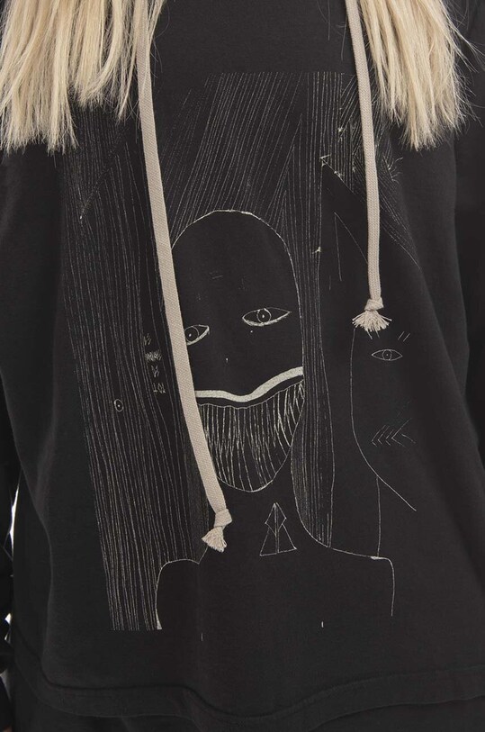 Pamučna dukserica Rick Owens Hustler crna DS02B4234.RNEP2