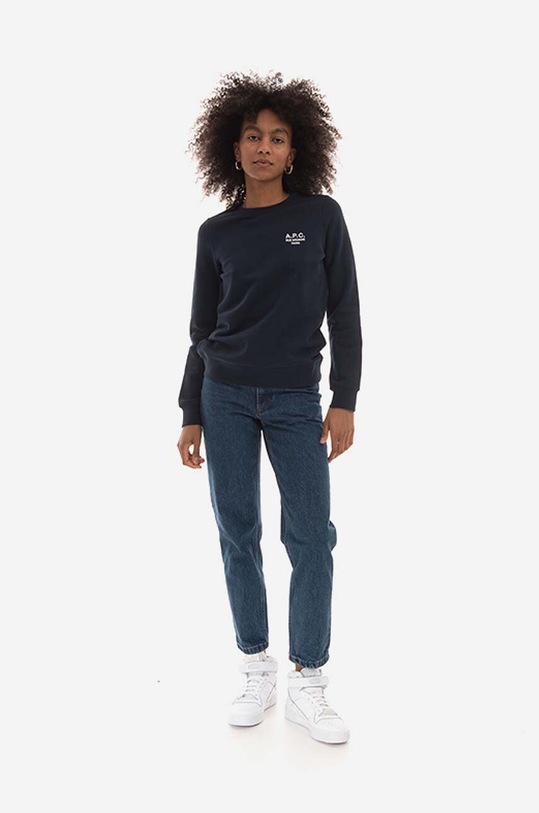 A.P.C. cotton sweatshirt Sweat Skye COEZD.F27700 navy SS23