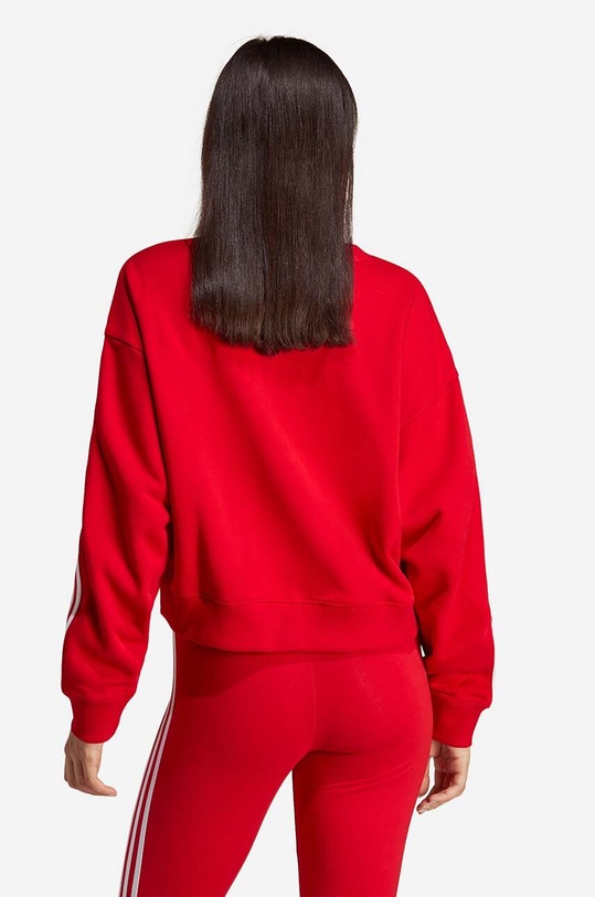 Clothing adidas Originals cotton sweatshirt 3-Stripes Cropped Sweatshirt IB7395 red