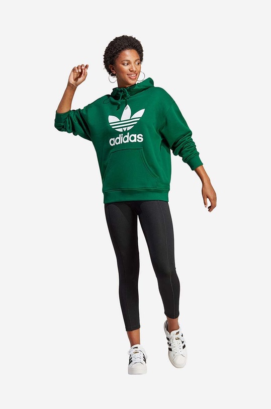 adidas Originals cotton sweatshirt Trefoil Hoodie IB7433 green SS23