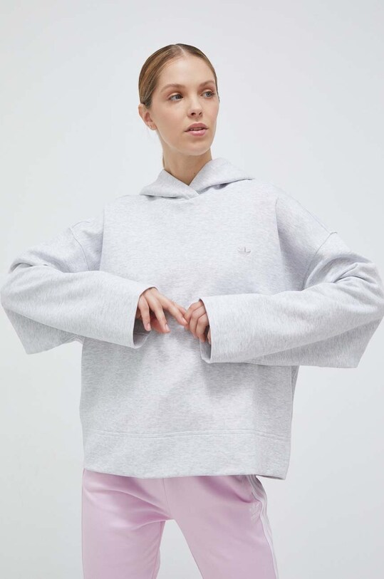 Μπλούζα adidas Originals με κουκούλα γκρί IC5246