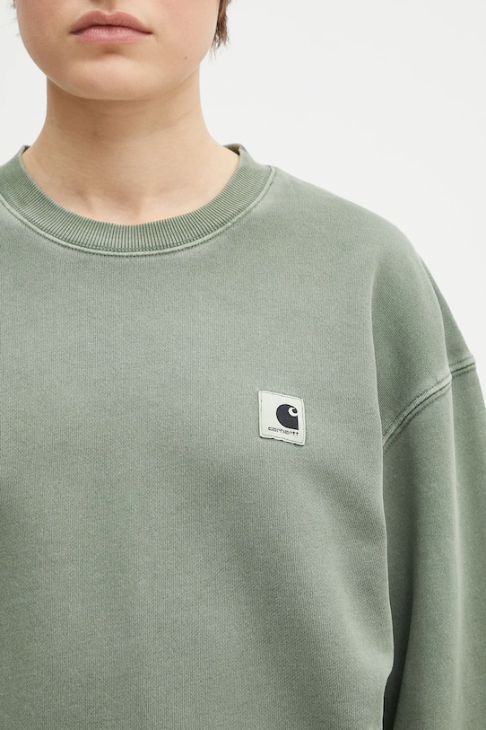 Bavlněná mikina Carhartt WIP W' Nelson Sweatshirt zelená I029537.1YFGD