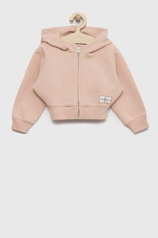 Dětská mikina Calvin Klein Jeans s kapucí růžová IG0IG01869.PPYX