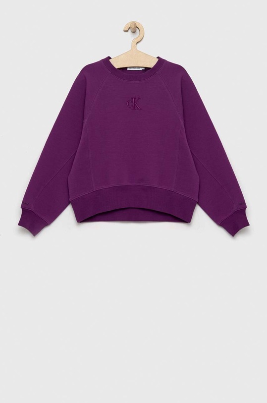 Calvin Klein Jeans bluza dziecięca z elastanem fioletowy IG0IG02004.PPYX