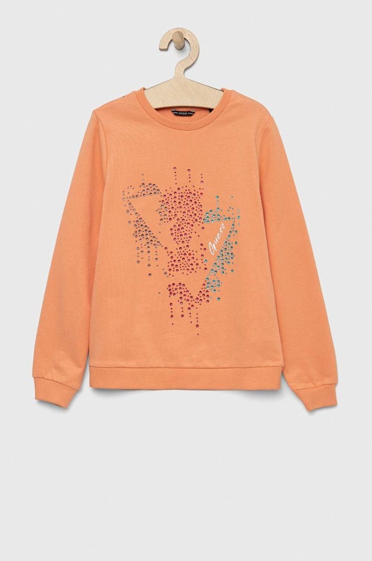 Guess bluza bawełniana dziecięca aplikacja pomarańczowy J3RQ03.K82T0.PPYX