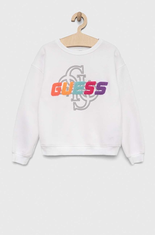Dětská mikina Guess bez kapuce bílá J3GQ08.FL04P.PPYX