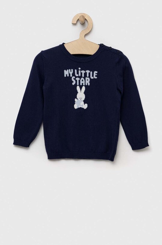 Detský bavlnený svetrík United Colors of Benetton tenká tmavomodrá 1098B100J.W.SEASONAL