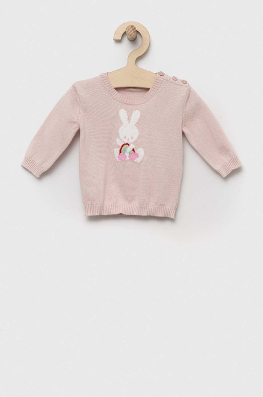 United Colors of Benetton pulover din bumbac pentru bebeluși cu modele bej 1098B100J.W.SEASONAL