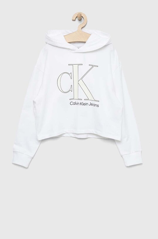 Calvin Klein Jeans bluza dziecięca z kapturem biały IG0IG01934.PPYX