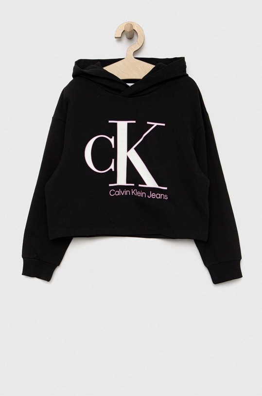 Dětská mikina Calvin Klein Jeans s kapucí černá IG0IG01934.PPYX