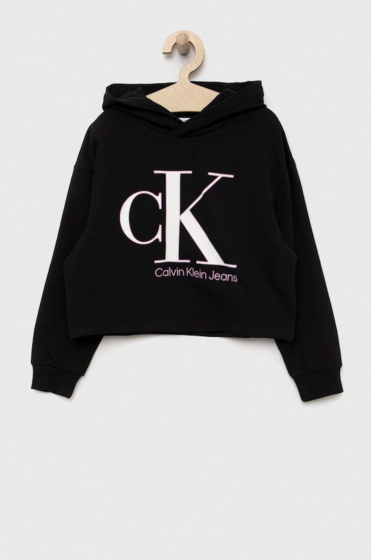 Calvin Klein Jeans bluza dziecięca z kapturem czarny IG0IG01934.PPYX