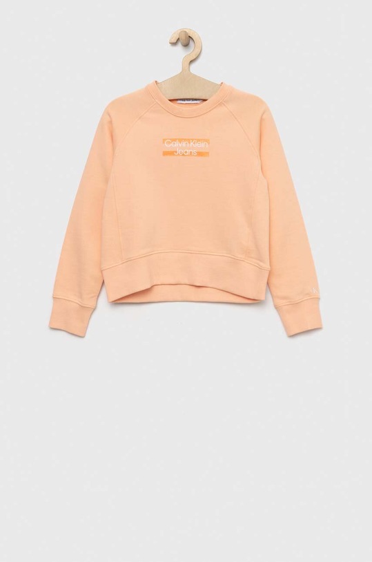 Calvin Klein Jeans bluza bawełniana dziecięca IG0IG01936.PPYX pomarańczowy SS23