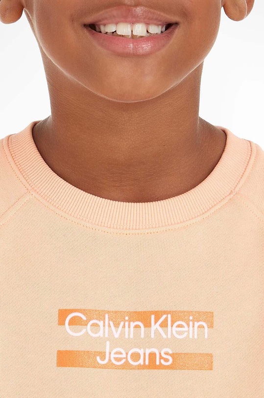 Calvin Klein Jeans bluza bawełniana dziecięca IG0IG01936.PPYX pomarańczowy