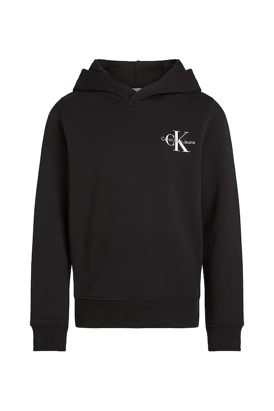 Detská bavlnená mikina Calvin Klein Jeans IU0IU00266.PPYX čierna SS25