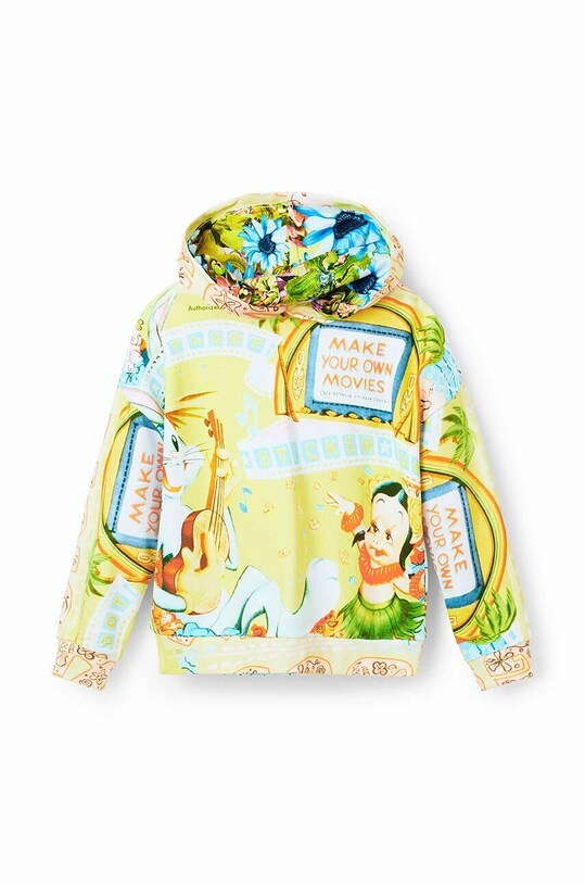 Desigual hanorac de bumbac pentru copii Bugs Bunny 23SGSK05 galben SS23