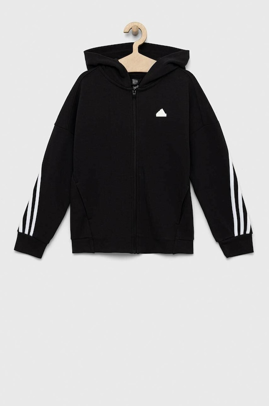 Detská mikina adidas U FI 3S FZ HR6317 čierna SS24