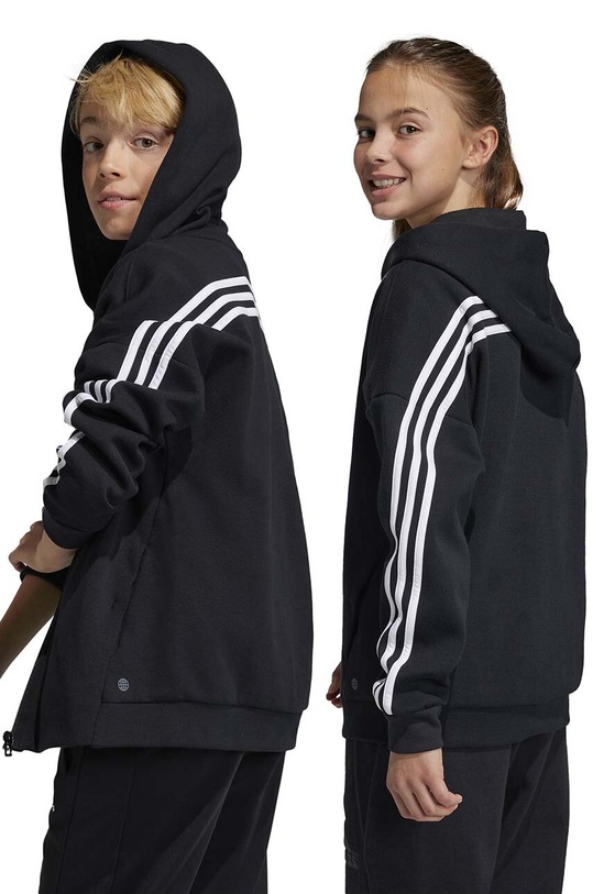 Detská mikina adidas U FI 3S FZ HR6317 čierna