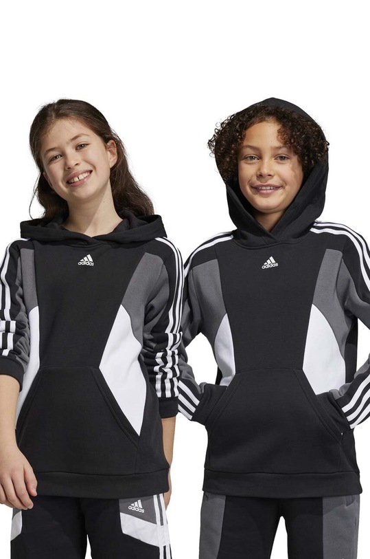 adidas bluza dziecięca U 3S CB HOODIE wzorzyste czarny IB2810