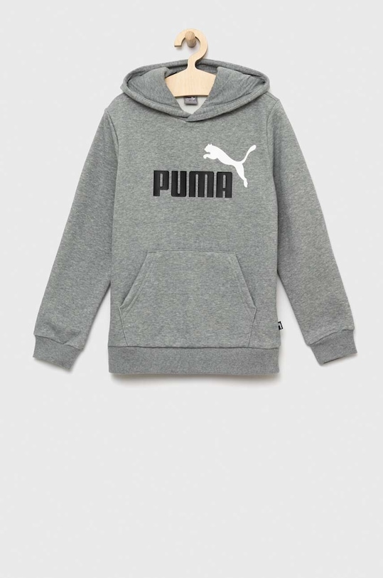 Puma bluza dziecięca ESS+ 2 Col Big Logo Hoodie FL B z kapturem szary 58698703.PPYX
