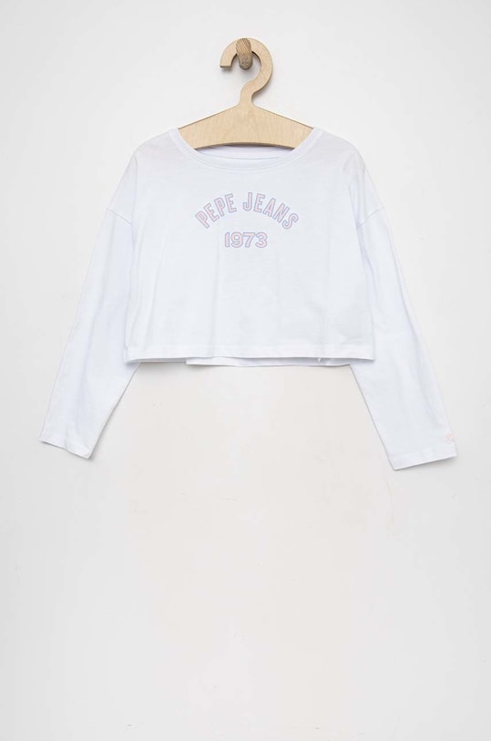 Дитячий бавовняний лонгслів Pepe Jeans Paullete бавовна білий PG502955