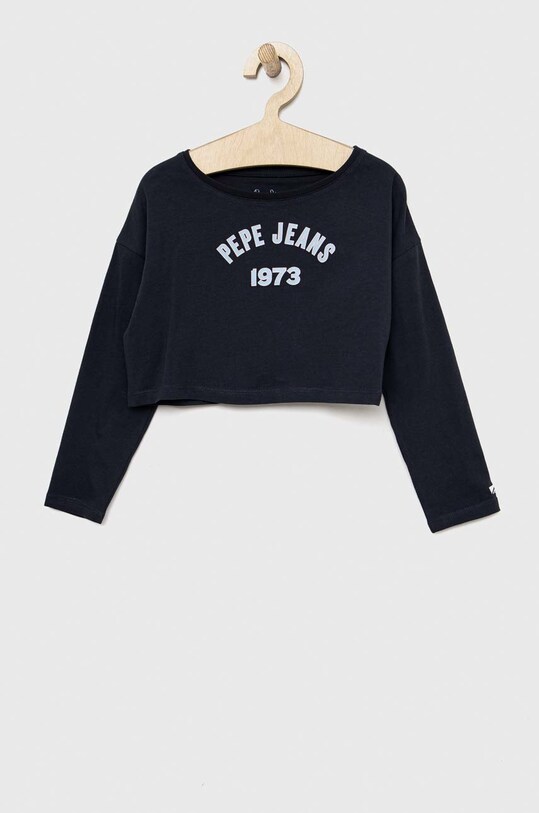 Παιδικό βαμβακερό μακρυμάνικο Pepe Jeans Paullete στάμπα σκούρο μπλε PG502955