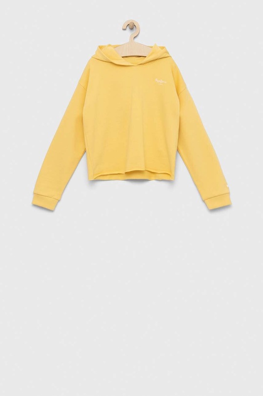 Dětská bavlněná mikina Pepe Jeans s kapucí žlutá PG581269