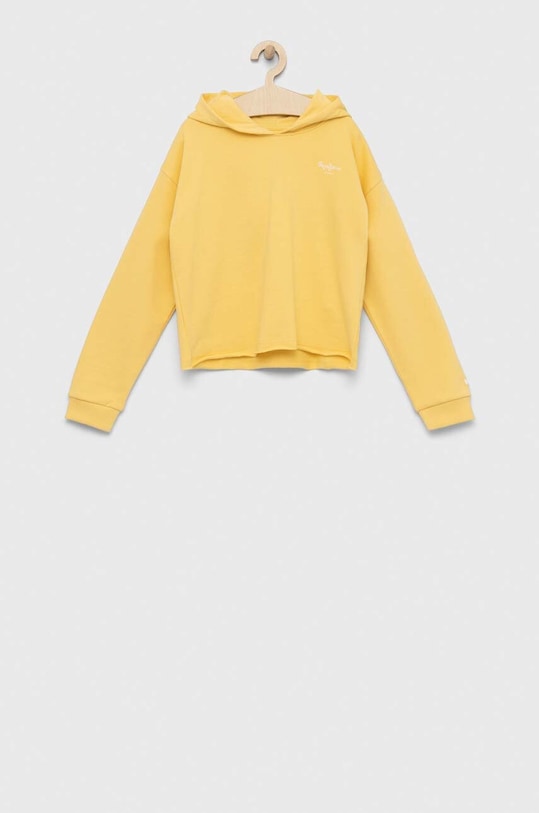 Dětská bavlněná mikina Pepe Jeans s kapucí žlutá PG581269