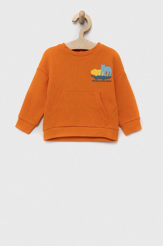 OVS bluza bawełniana niemowlęca nadruk pomarańczowy 1685708.Boy.9.36months.