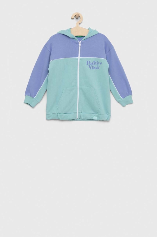 United Colors of Benetton hanorac de bumbac pentru copii print turcoaz 3J68C501Y.G.SEASONAL